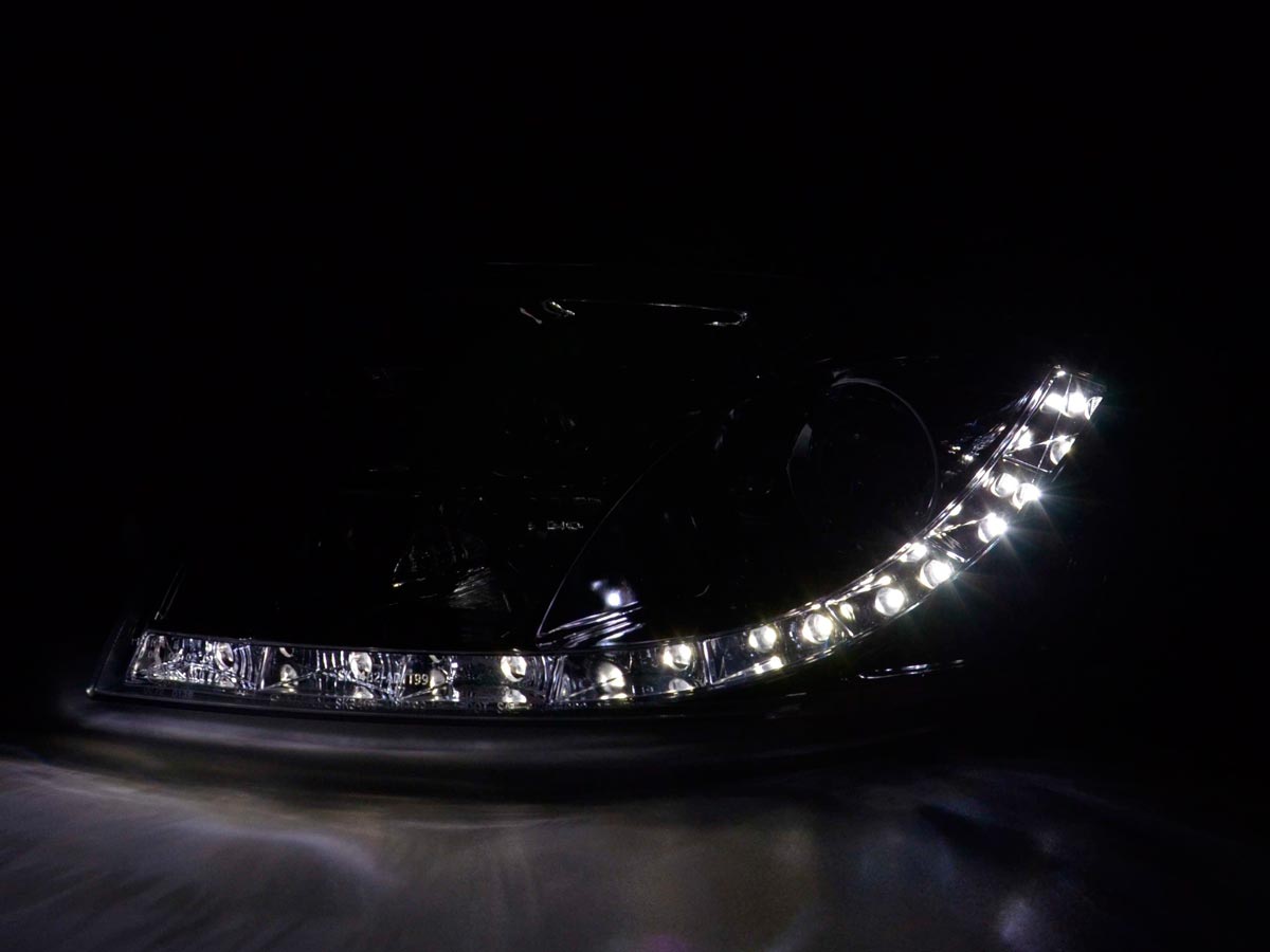 Scheinwerfer Set Daylight LED TFL-Optik Audi TT Typ 8N 99-05 chrom Scheinwerfer Set Daylight LED TFL-Optik Audi TT Typ 8N 99-05 chrom